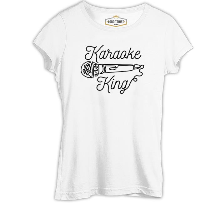 Microphone Karaoke King Beyaz Kadın Tshirt