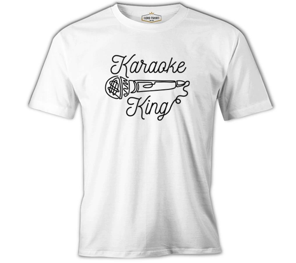 Microphone Karaoke King Beyaz Erkek Tshirt
