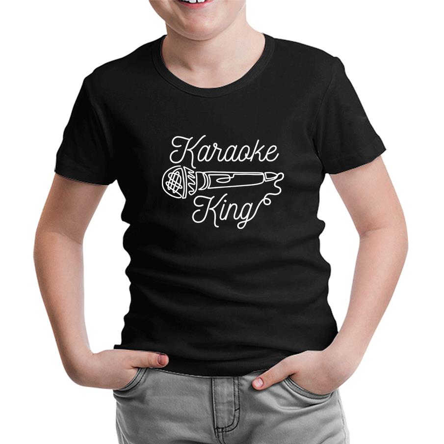 Microphone Karaoke King Siyah Çocuk Tshirt