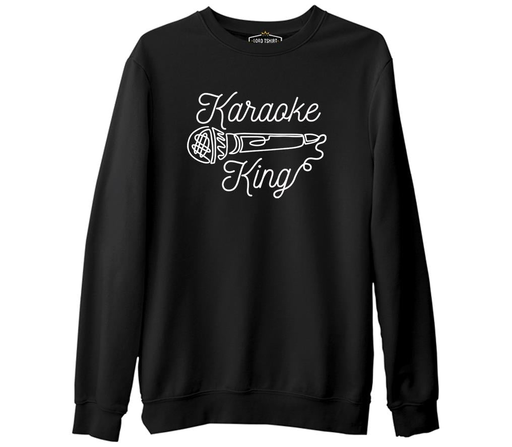 Microphone Karaoke King Siyah Erkek Kalın Sweatshirt