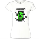 MineCraft 3 Beyaz Kadın Tshirt