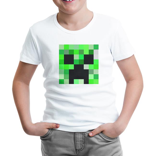 MineCraft 4 White Kids Tshirt