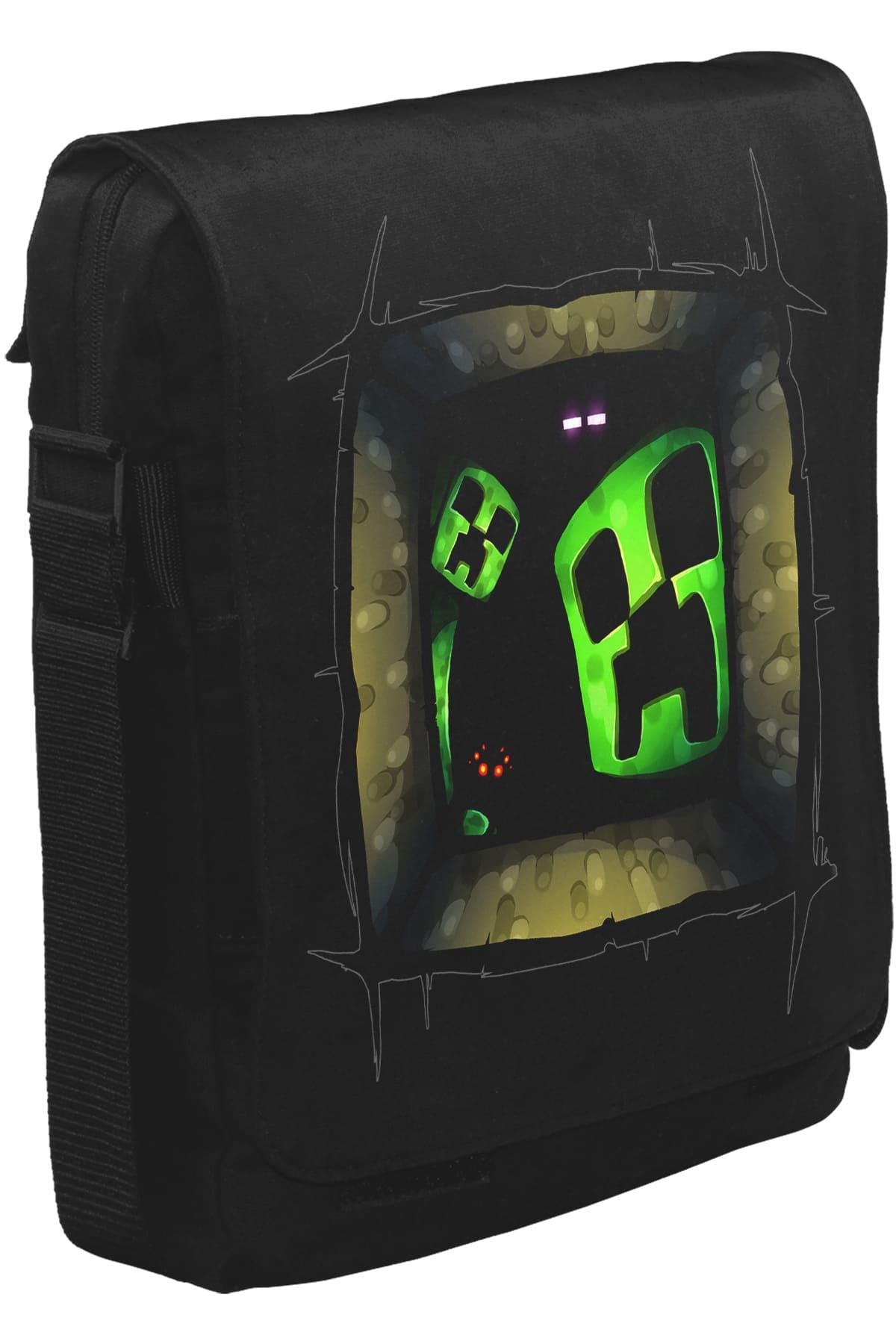 Minecraft 5 Unisex Siyah Postacı Çanta