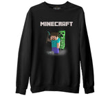 Minecraft - 7  Siyah Erkek Kalın Sweatshirt