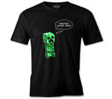 Minecraft - Creepers Gonna Creep Siyah Erkek Tshirt