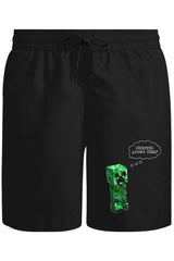 Minecraft - Creepers Gonna Creep Unisex Black Shorts