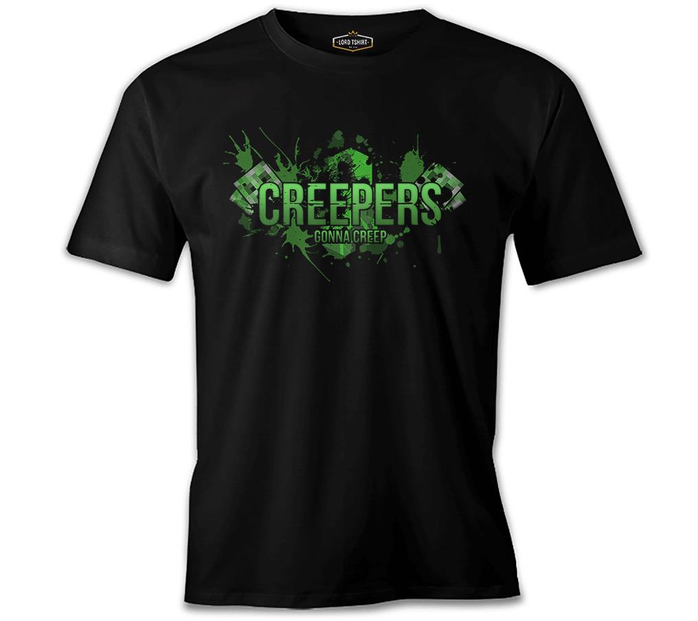 Minecraft - Creepers Siyah Erkek Tshirt