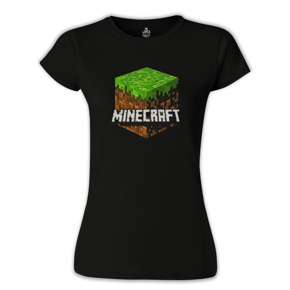 Minecraft - Cube Siyah Kadın Tshirt