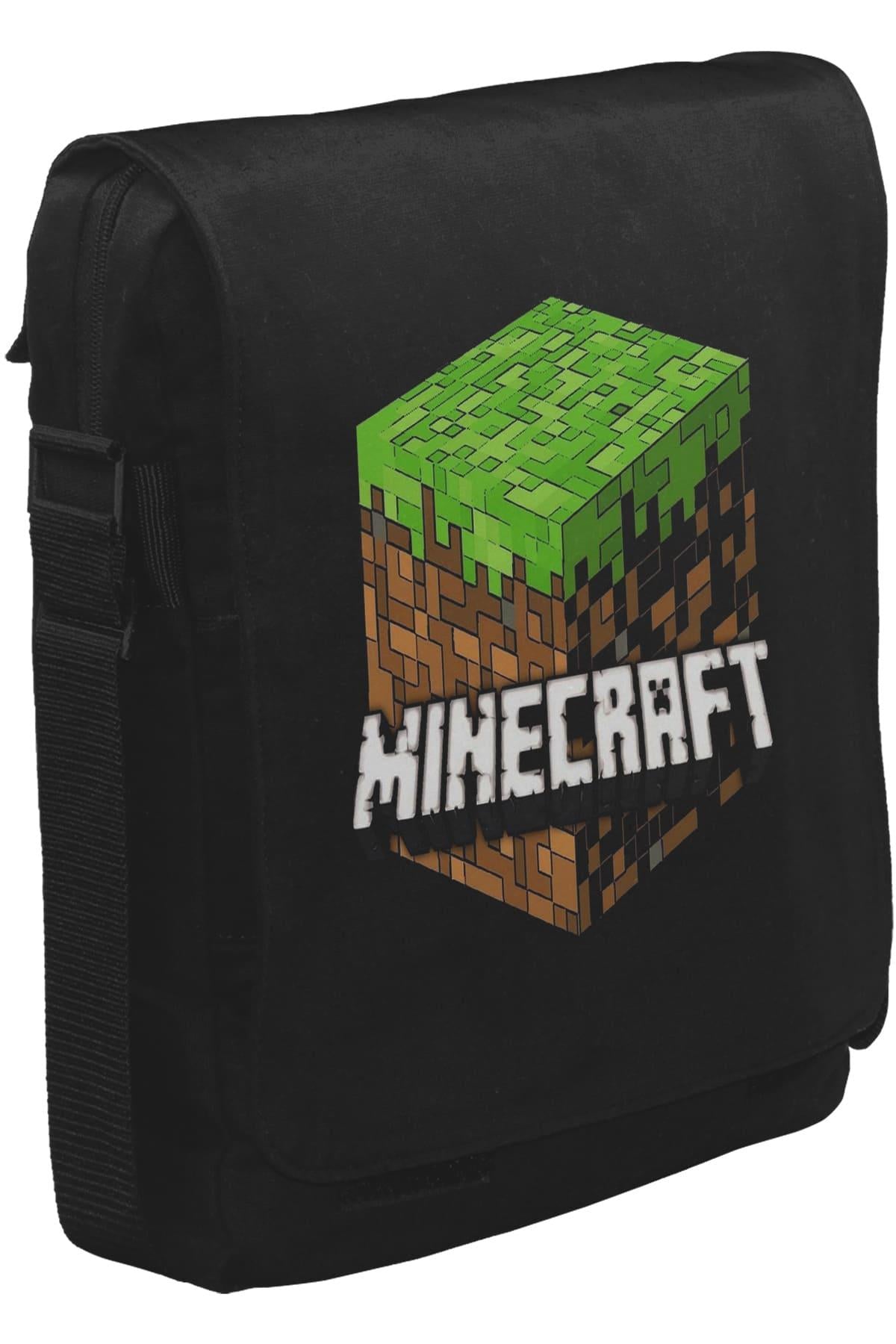 Minecraft - Cube Unisex Siyah Postacı Çanta