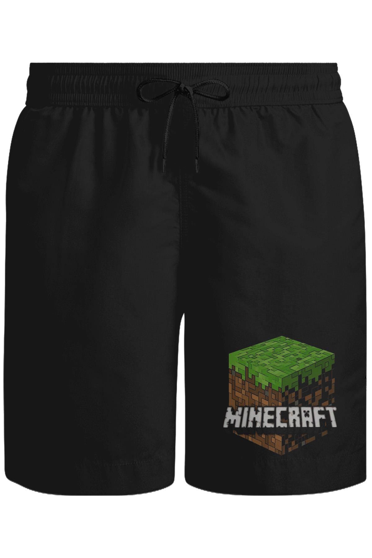 Minecraft - Cube Unisex Siyah Şort