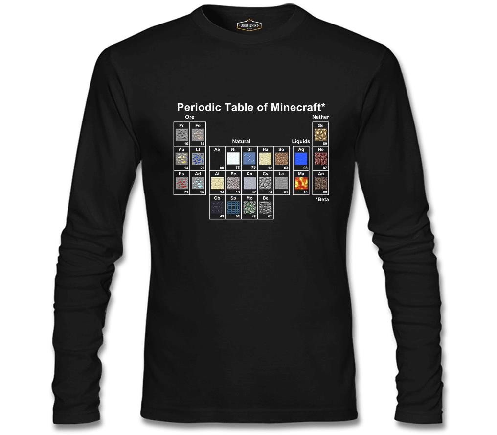 Minecraft - Periodic Table Siyah Erkek Sweatshirt