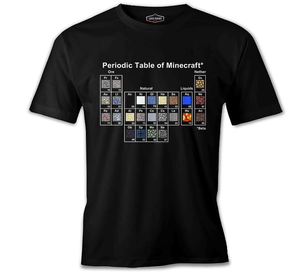Minecraft - Periodic Table Siyah Erkek Tshirt