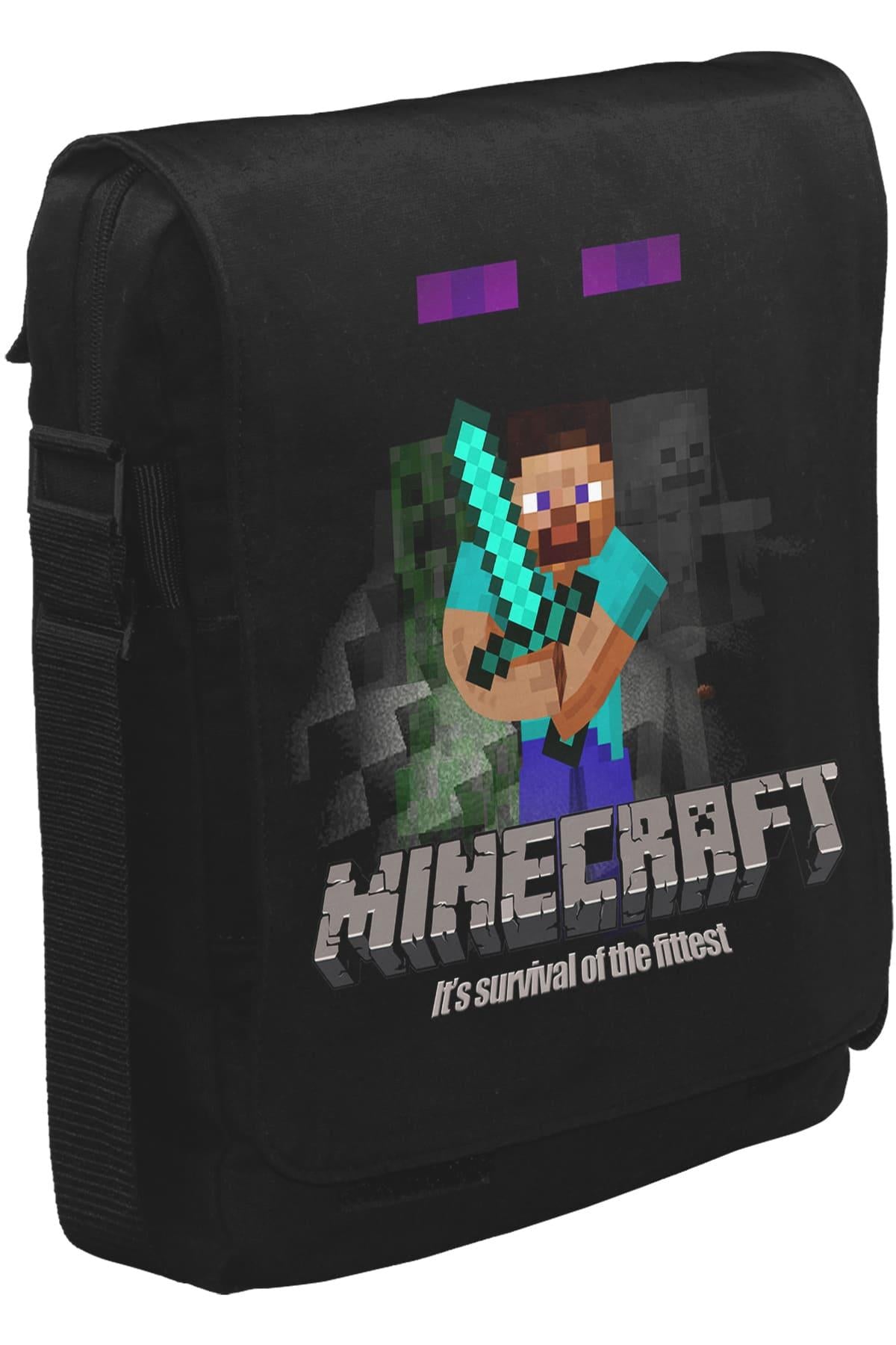 Minecraft - Survival of the Fittest Unisex Siyah Postacı Çanta