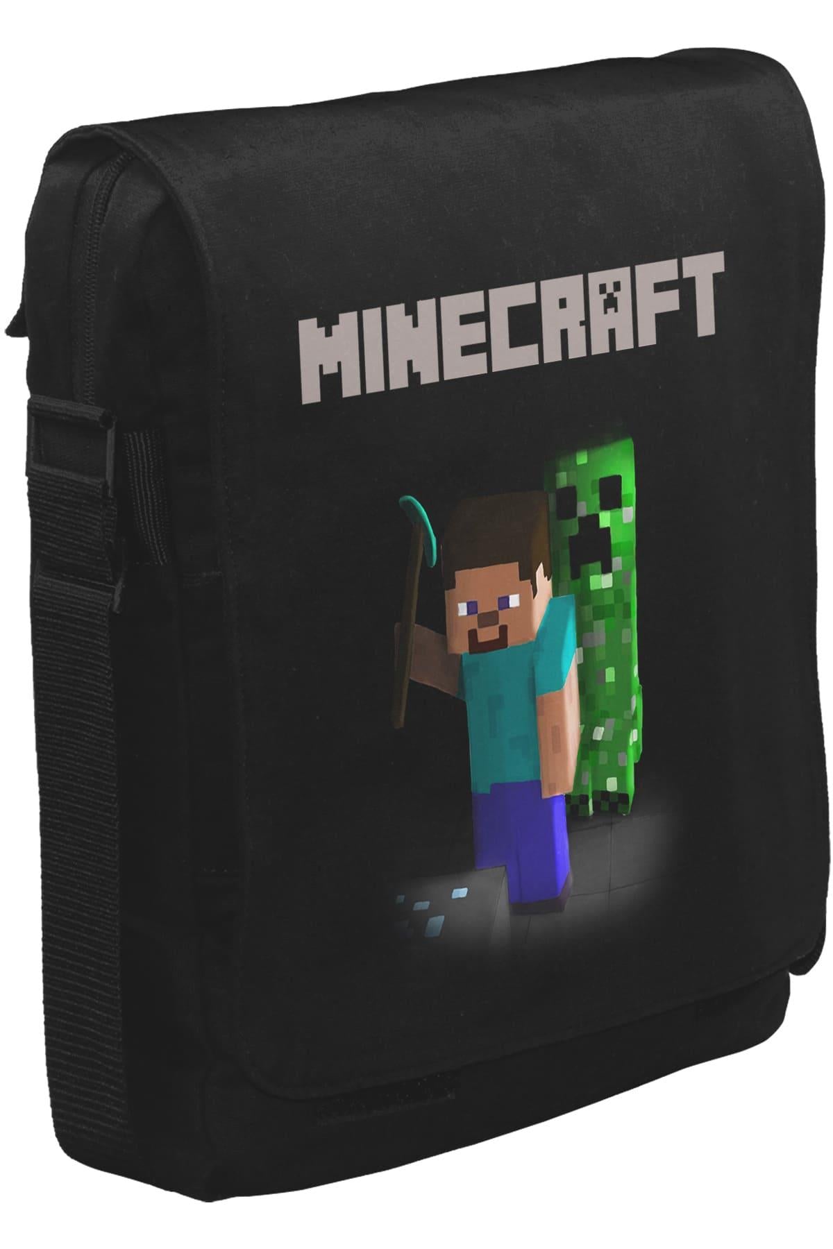 Minecraft - VII Unisex Siyah Postacı Çanta