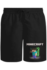 Minecraft - VII Unisex Siyah Şort
