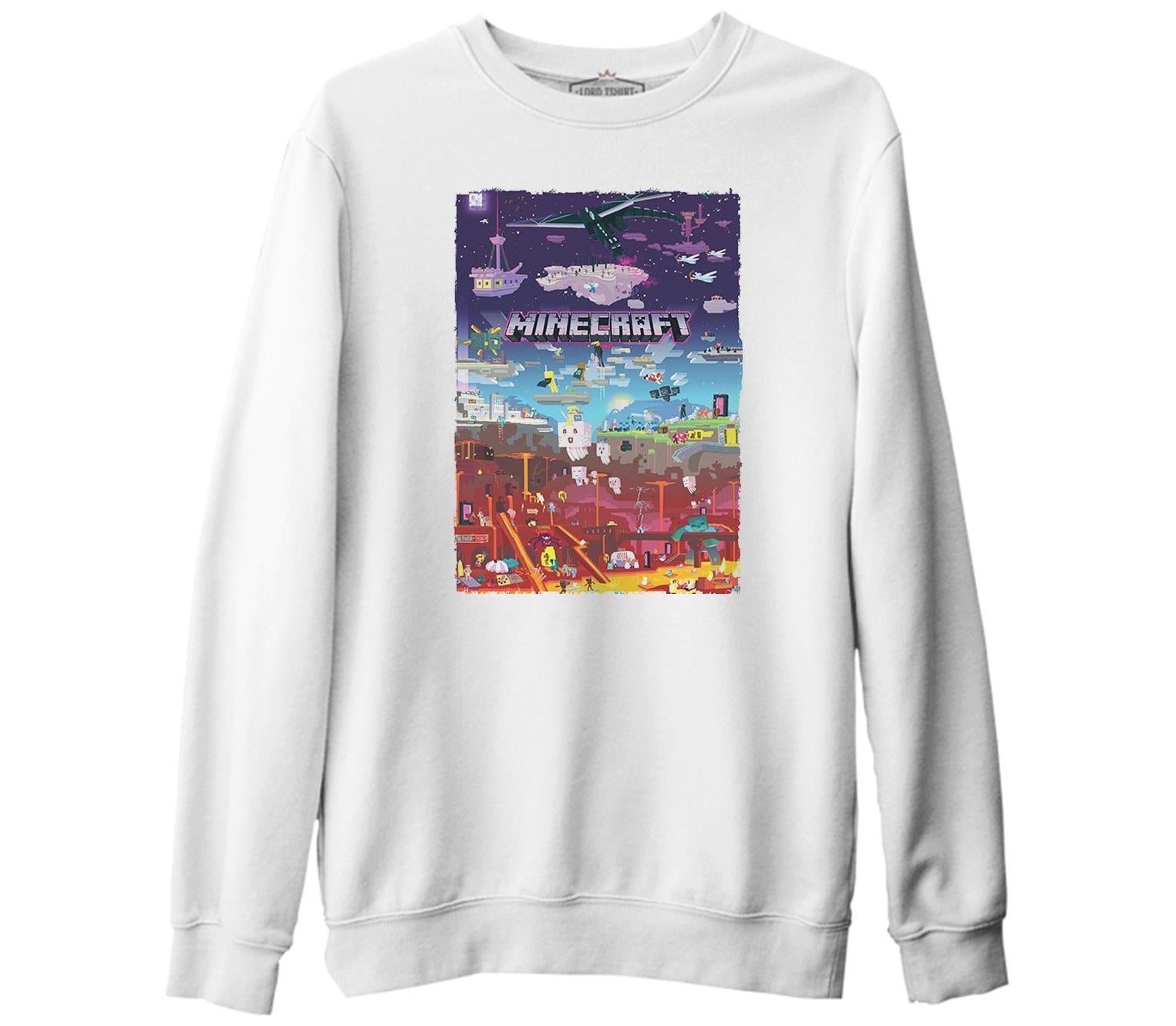 Minecraft - World White Thick Sweatshirt