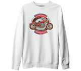 Model Motorcycle White Thick Sweatshirt