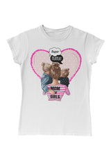 Mom of Girls Anneler Günü Beyaz Kadın Tshirt