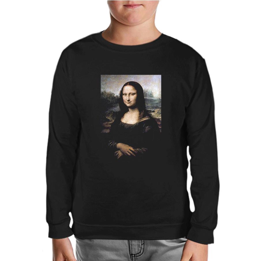 Mona Lisa Black Kids Sweatshirt
