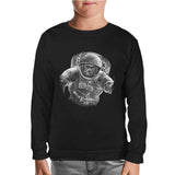 Monkey Astronaut Realistic Black Kids Sweatshirt