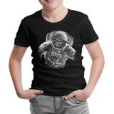 Monkey Astronaut Realistic Black Kids Tshirt