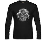 Monkey Astronaut Realistic Siyah Erkek Sweatshirt