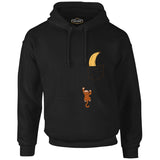 Monkey Climbing for Banana in the Pocket Black Men's Zipperless Hoodie