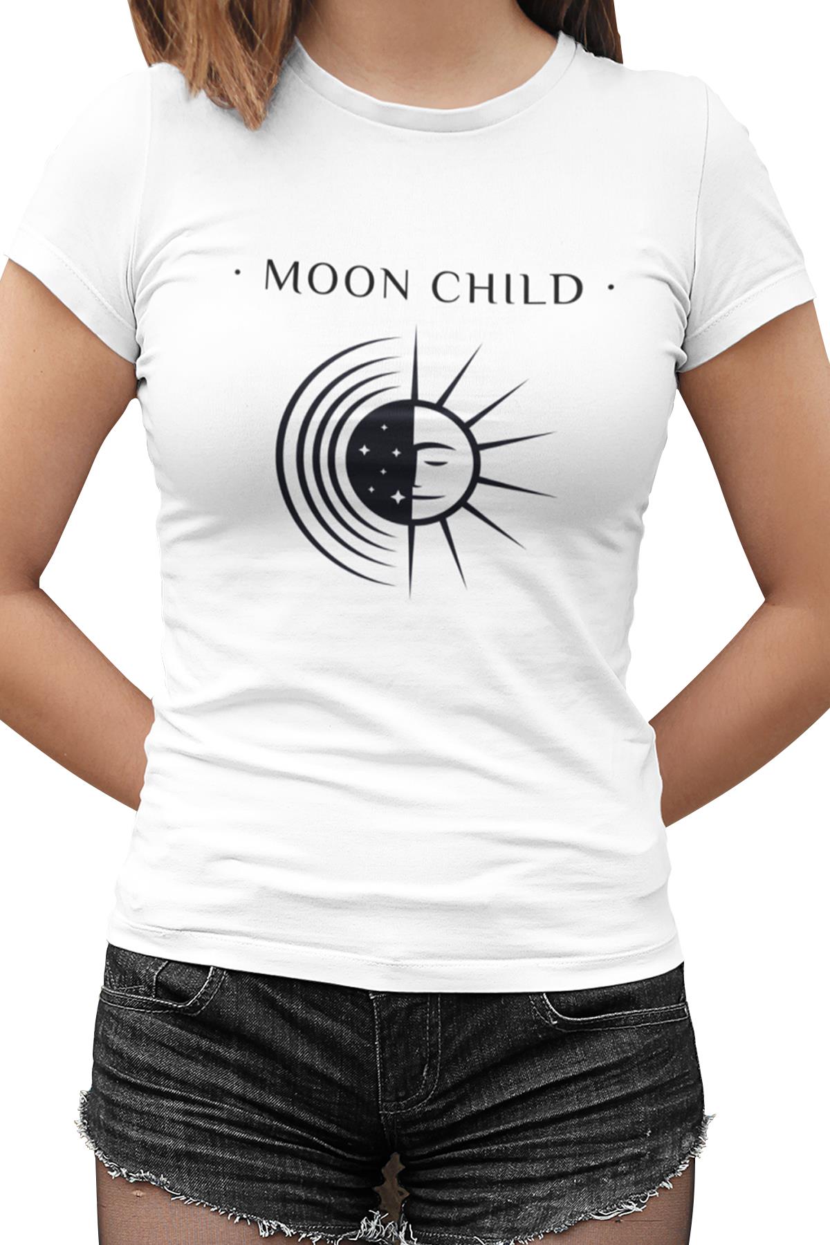 Moon Child Beyaz Kadın Tshirt