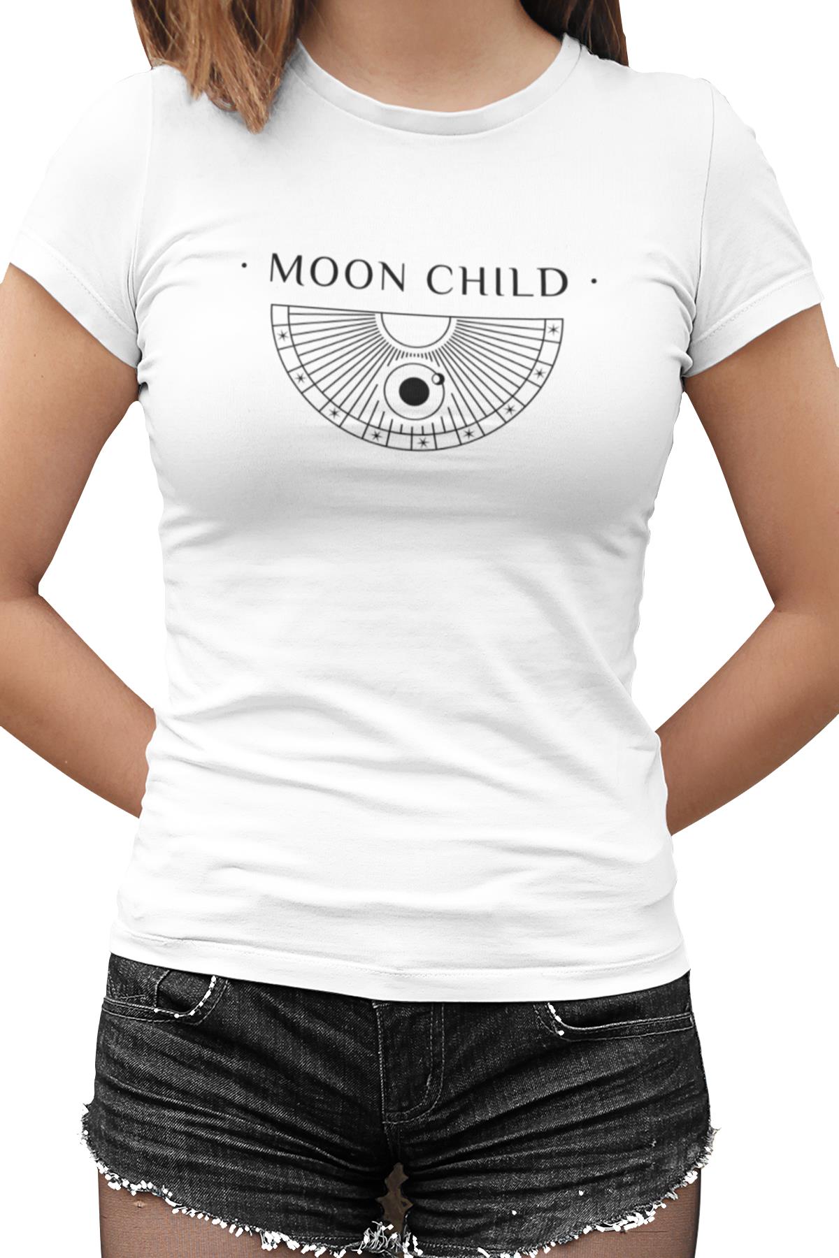 Moon Child I Beyaz Kadın Tshirt