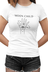 Moon Child Hand Beyaz Kadın Tshirt