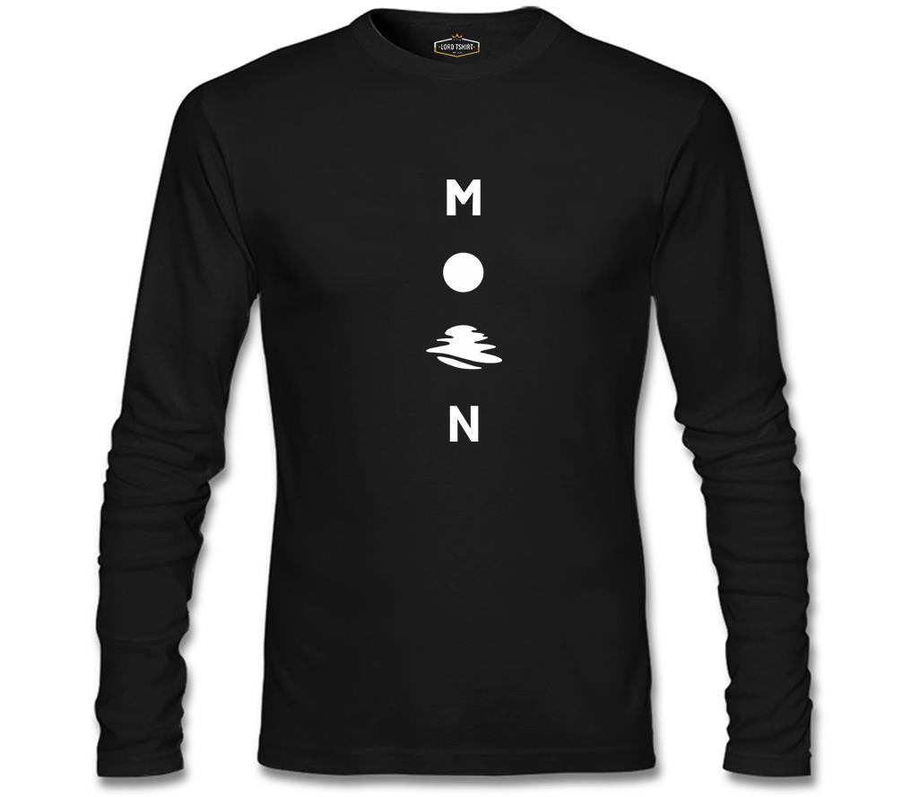 Moon on the Sea Siyah Erkek Sweatshirt