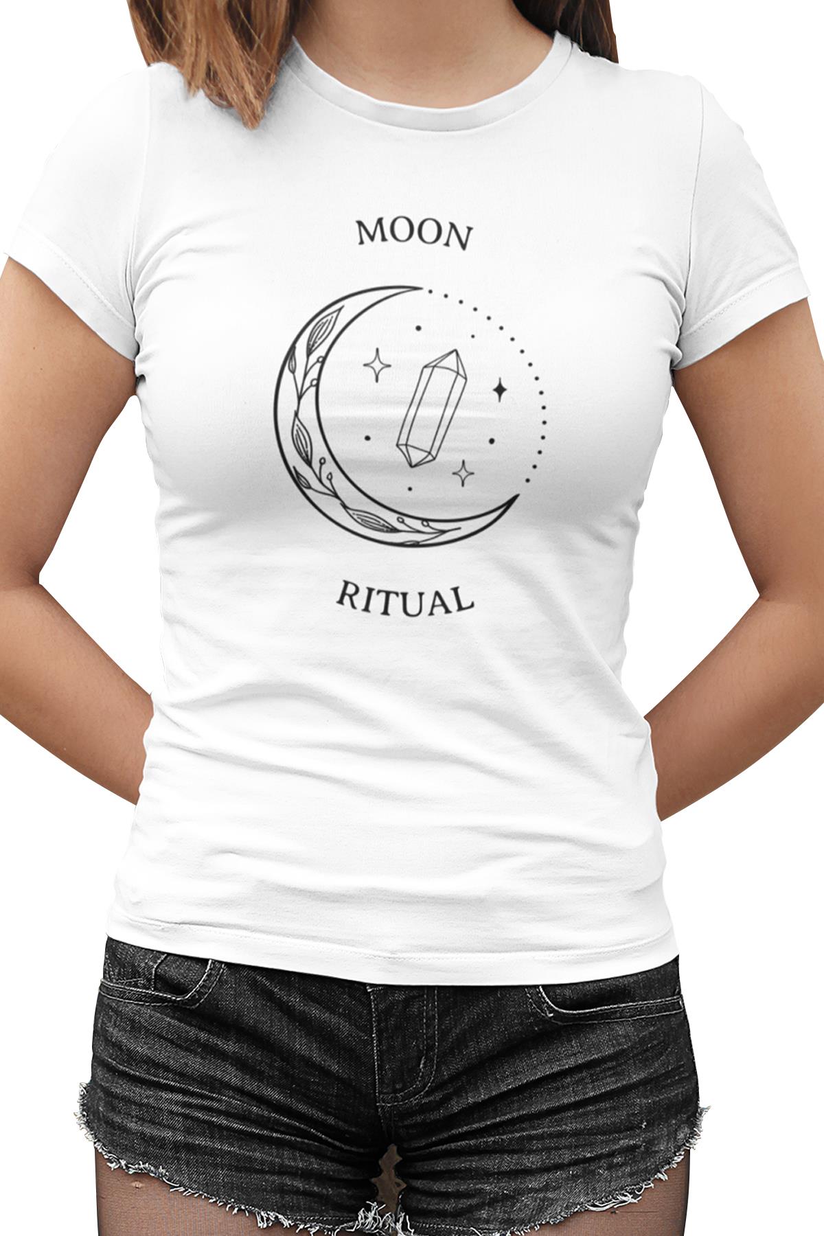 Moon Ritual Beyaz Kadın Tshirt