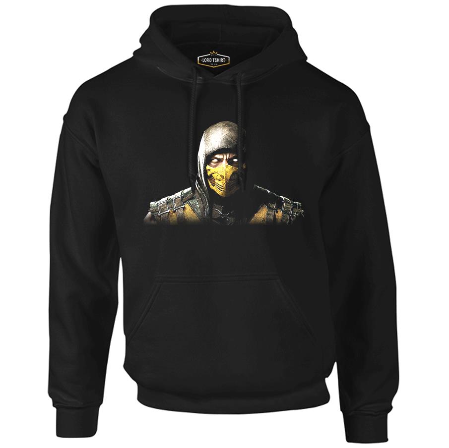 Mortal Combat - Scorpion Black Men's Zipperless Hoodie