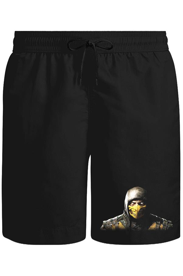 Mortal Combat - Scorpion Unisex Siyah Şort