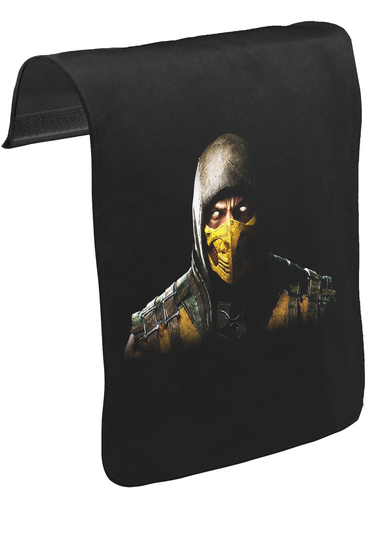 Mortal Combat - Scorpion Unisex Siyah Tak-Çıkar Postacı Çanta Kapağı CK-368