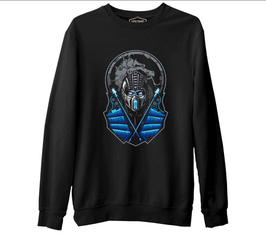 Mortal Combat - Sub Zero  Siyah Erkek Kalın Sweatshirt