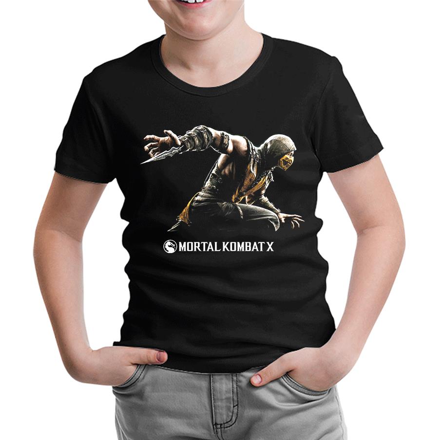 Mortal Combat X Siyah Çocuk Tshirt