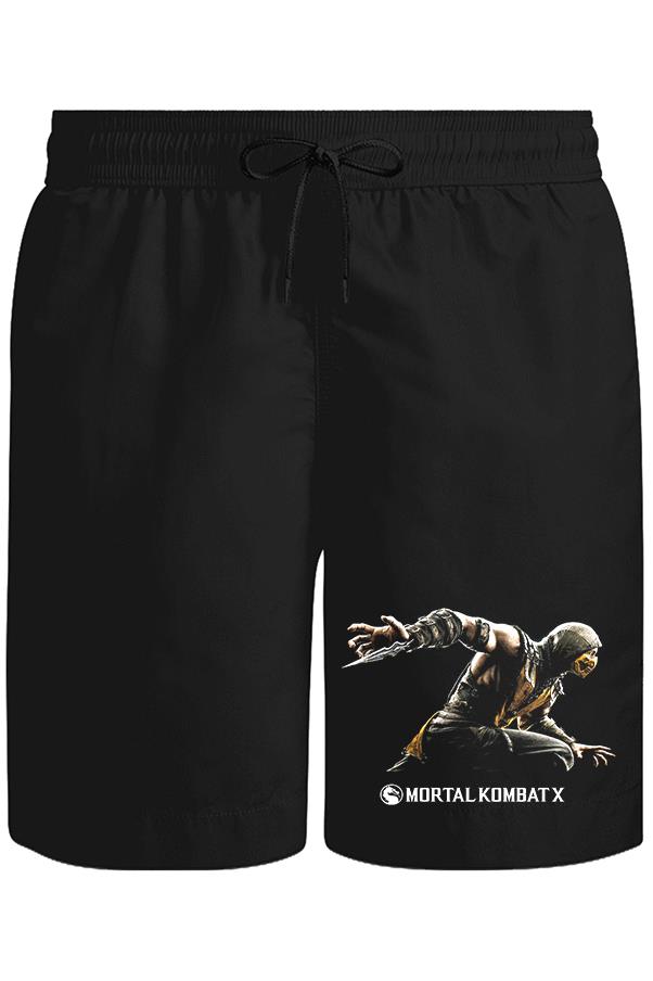Mortal Combat X Unisex Siyah Şort