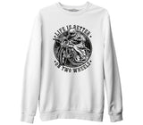 Motorcycle Life on Wheels Beyaz Erkek Kalın Sweatshirt