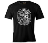 Motorcyle Life on Wheels Siyah Erkek Tshirt