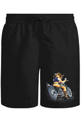 Motosiklet - Biker Girl Unisex Siyah Şort