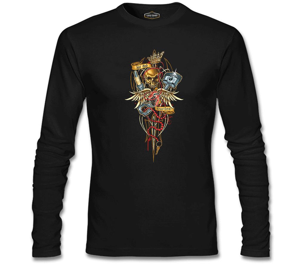 Motorcycle - Heartbeat Black Men's Sweatshirt