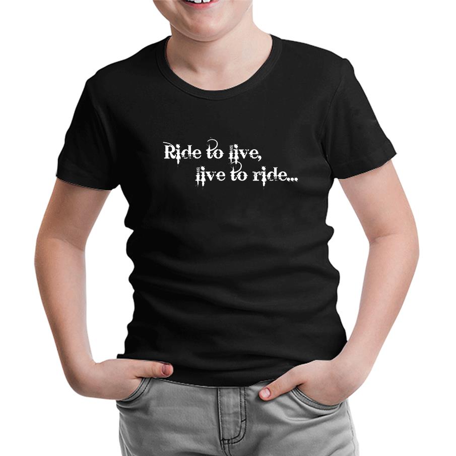 Motorcycle - Live to Ride Black Kids Tshirt