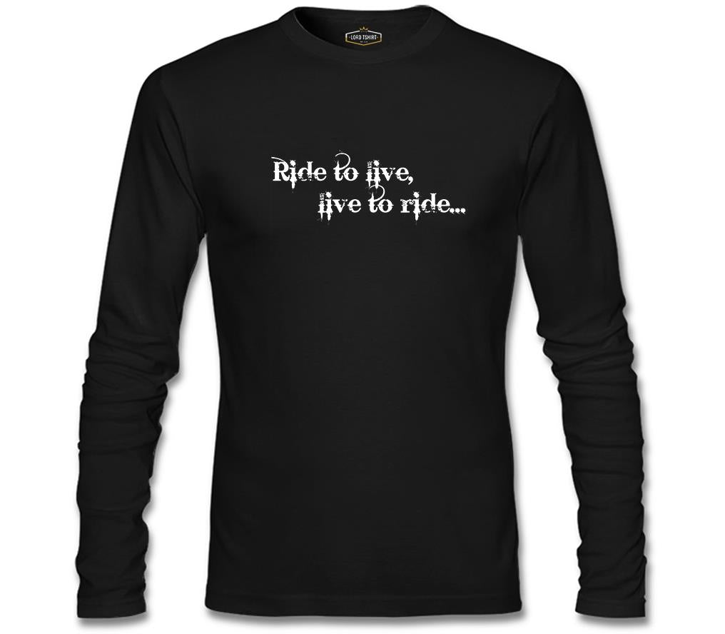 Motorcycle - Live to Ride Black Men's Sweatshirt