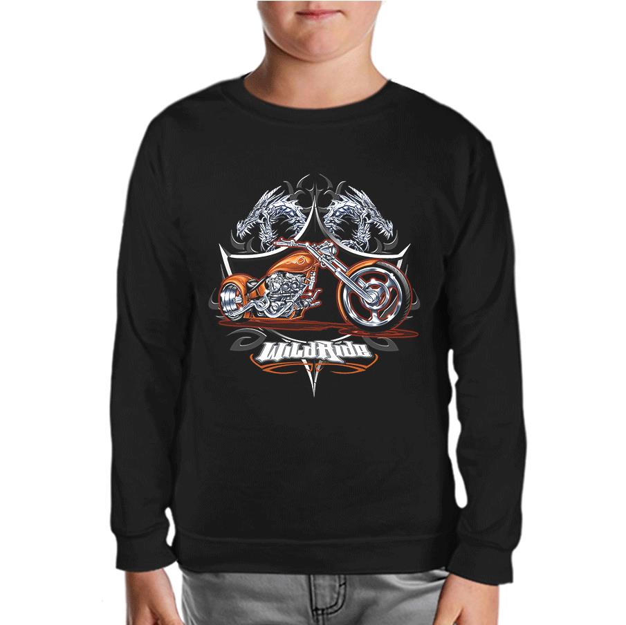 Motorcycle - Motor Ride Black Kids Sweatshirt