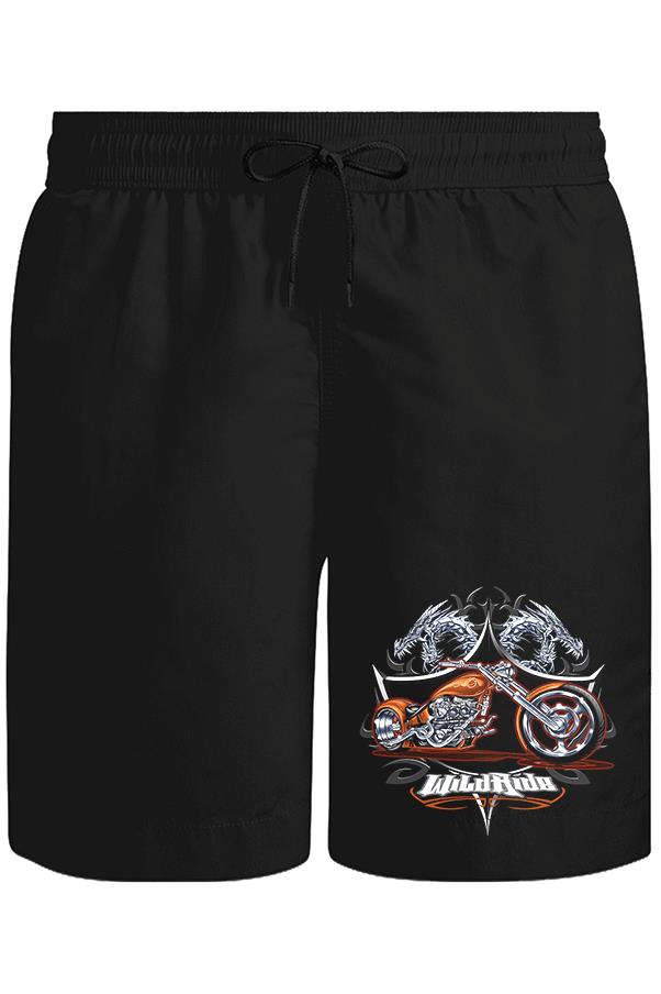 Motosiklet - Motor Ride Unisex Siyah Şort