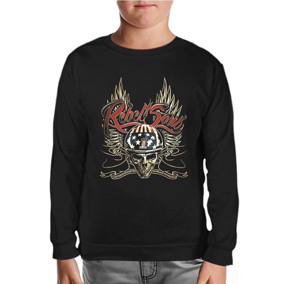 Motorcycle - Rebel Black Kids Sweatshirt