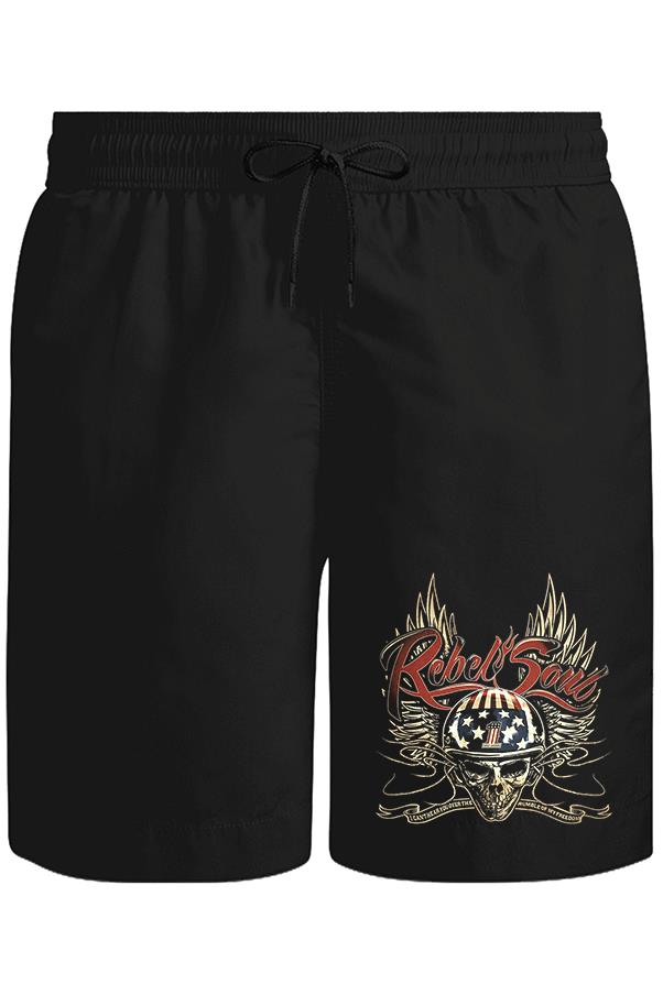 Motosiklet - Rebel Unisex Siyah Şort