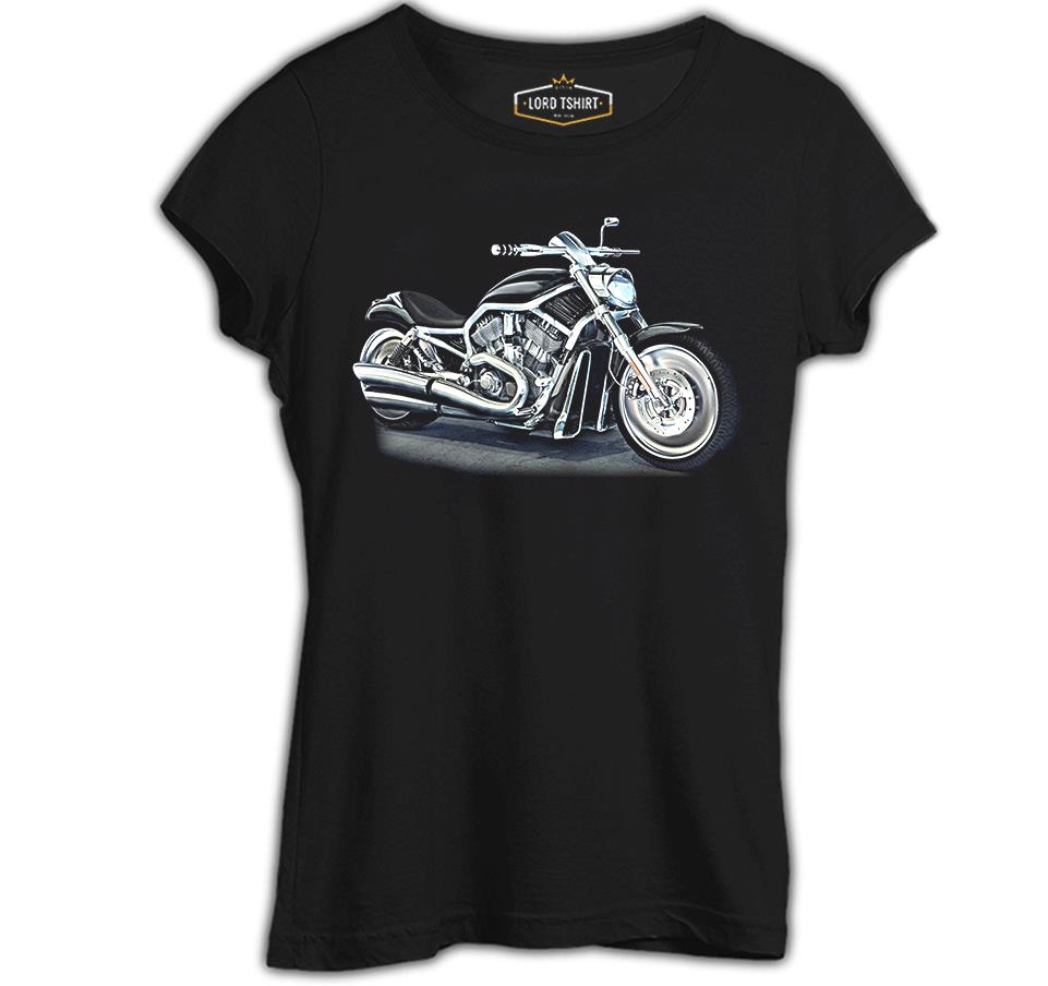 Motosiklet Siyah Kadın Tshirt