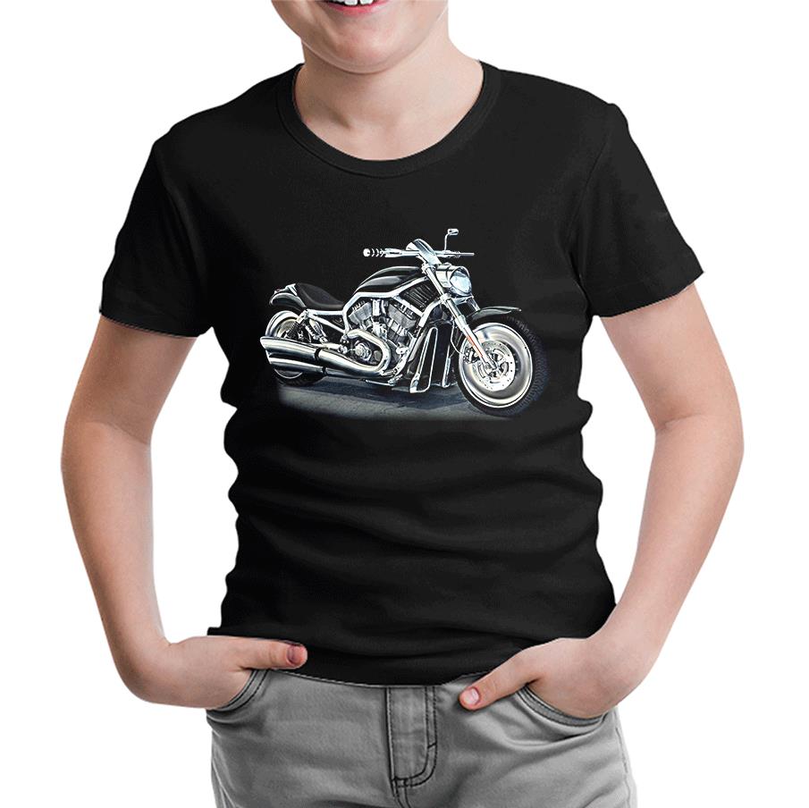 Motosiklet Siyah Çocuk Tshirt